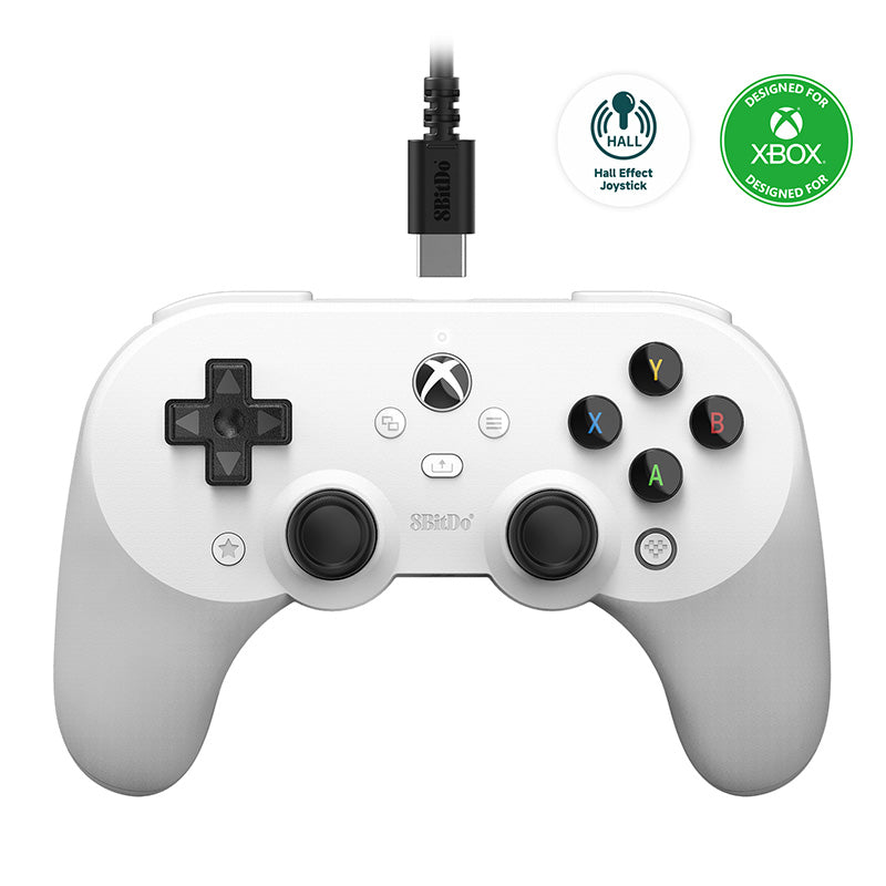 8BitDo Pro 2 Wired Controller for Xbox (Hall Effect joysticks) - Gamepad Design for Flexible Everyday Play