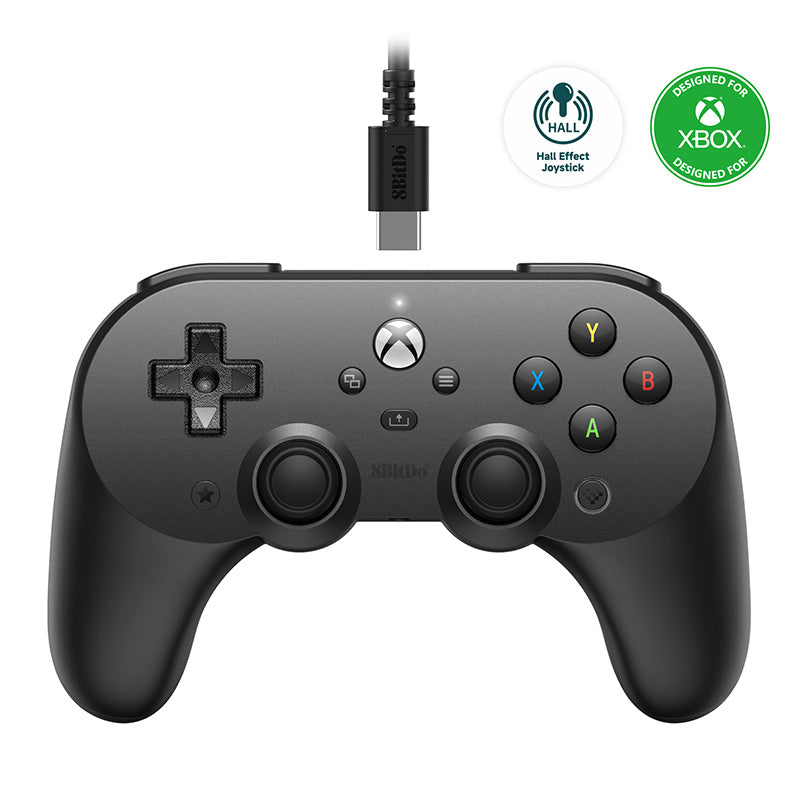 8BitDo Pro 2 Wired Controller for Xbox (Hall Effect joysticks) - Gamepad Design for Flexible Everyday Play