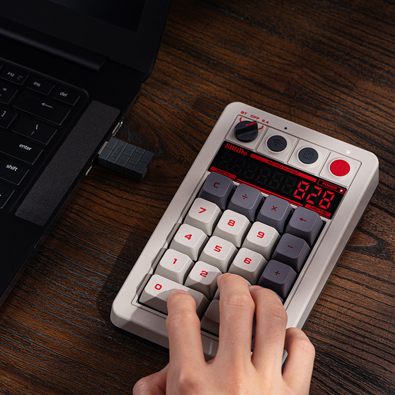 8BitDo Retro 18 Mechanical Numpad - Keyboard Design for Typing and Gaming Setups