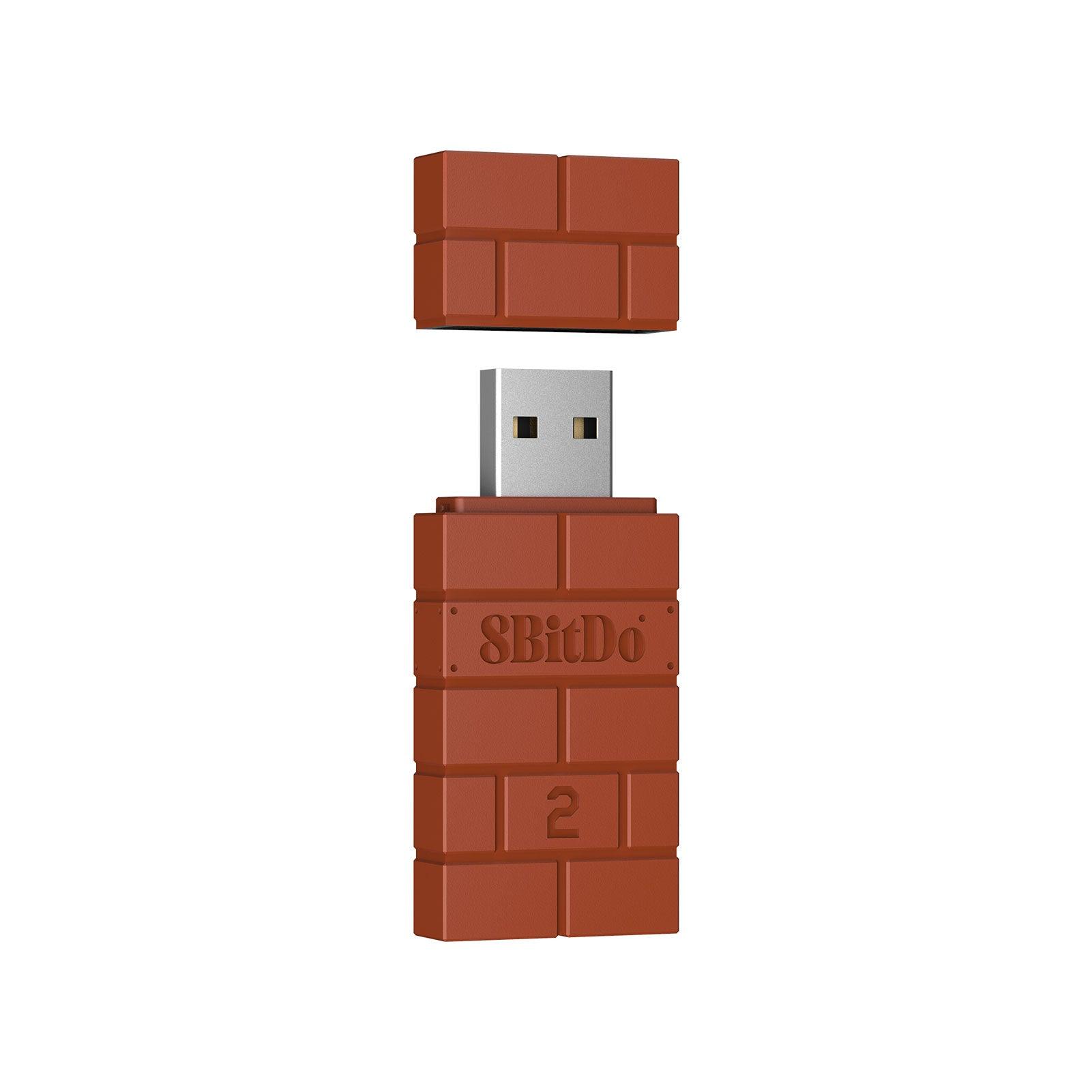 8BitDo Wireless Bluetooth USB Adapter 2 - Receiver Design for Compatible Gaming Devices