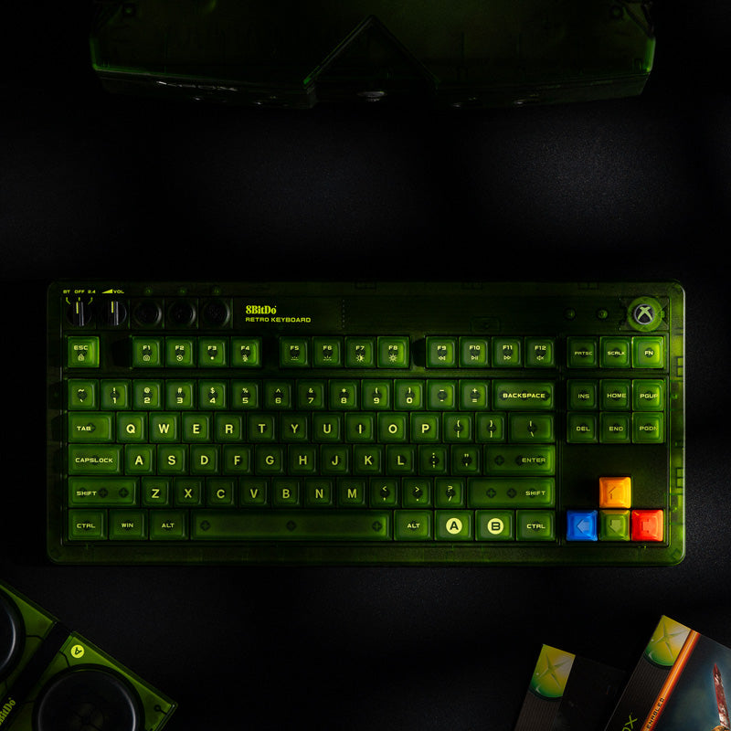 8BitDo Retro 87 Mechanical Keyboard - Xbox Edition - Keyboard Design for Typing and Gaming Setups