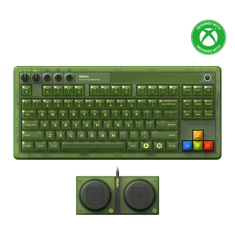 8BitDo Retro 87 Mechanical Keyboard - Xbox Edition - Keyboard Design for Typing and Gaming Setups