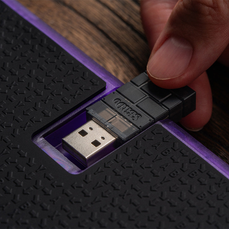 8BitDo Arcade Controller - Transparent Purple Signature Edition - Arcade Control Edition for Desktop and Console Play